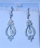 Neiman Marcus18k WG & Diamond Chandelier Earrings