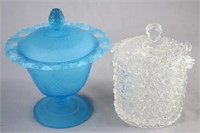 (2) FENTON Candy Dishes with Lids