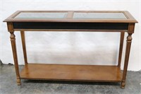 Sofa Table w/ Beveled Glass Top and Bottom Shelf