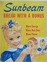 Vintage SUNBEAM Bread Tin Sign