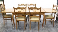 Provincial Draw Leaf Dining Table w/ 6-Chairs