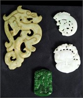 MIXED LOT OF FOUR JADE CARVINGS