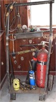 Oxygen & Acetylene gauges, cart, torches, propane