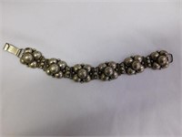 3-D Mexico silver bracelet, 8"