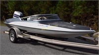 Glastron boat & trailer with Evinrude 70 motor,