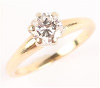 14K YELLOW GOLD DIAMOND SOLITAIRE RING