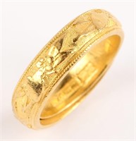 SOLID 24K YELLOW GOLD CHINESE RING