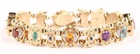 14KT YELLOW GOLD SLIDE CHARM BRACELET