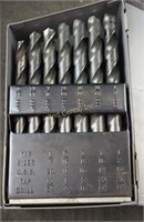 Vintage 1/8"-1/2" Drill Bits & Metal Storage Case