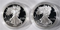 (2) 2001 Proof American Silver Eagles