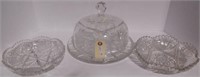 Lot #38 6pc Cut crystal lot to include covered