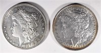 1878 REV 79 AU+ & 1887-S AU/UNC MORGAN DOLLARS