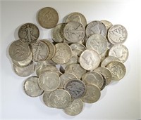 $20 - 90% SILVER HALVES - GREAT MIX -