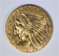 1915 $2.50 GOLD INDIAN, BU