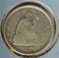 1875-S 20-CENT PIECE, VG+
