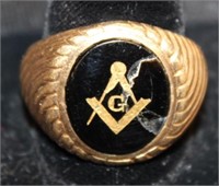 14kt yellow gold Men's Masonic Ring