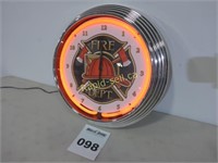 Neon Clock - Fire Department