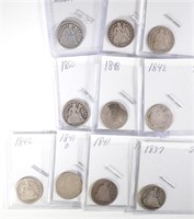 10 SEATED LIBERTY DIMES CIRC. 1891 and OLDER