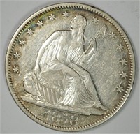1858-O SEATED HALF DOLLAR, AU