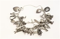Sterling Silver Charm Bracelet. 25+ Charms