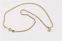 14K Gold Necklace w/ 0.55 Carat Diamond Solitaire