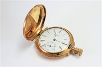 1883 Elgin 18K Gold Hunter Case Pocket Watch