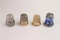 1 Gold and 3 Sterling Silver Thimbles