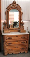 Victorian Marble Top Dresser w/Mirror