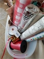 Wrapping Paper Caddy and Contents