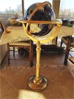 World Globe with Inlaid Semi-Precious Stones