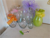 6 Glass Vases