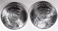 2 - DONALD J TRUMP PRESIDENTIAL .999 SILVER ROUNDS
