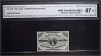 1863 3 CENT FRACTIONAL CURRENCY CGA 67-OPQ