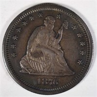 1876-S SEATED QUARTER  AU/UNC