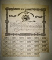 1861 CSA $500 BOND WITH 29 COUPONS, VF