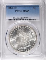 1883-CC MORGAN DOLLAR, PCGS MS-65