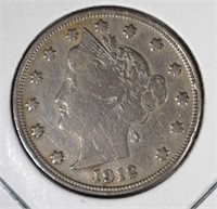 1912-S LIBERTY NICKEL  ABOUT VF