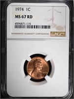 1974 LINCOLN CENT, NGC MS-67 RED