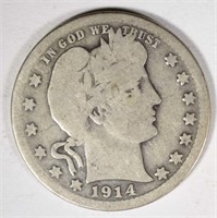 1914-S BARBER QUARTER  GOOD