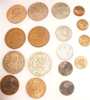 17 Vtg Mexican Coins