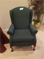 Hunter green wing back chair