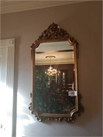 Large heavy gilded mirror