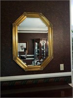 Gilded bevel octogan mirror