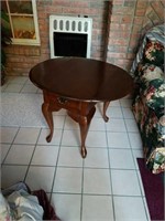 Solid cherry drop leaf table with drawer