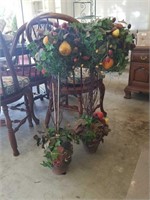 Two small decorative fruit  trees