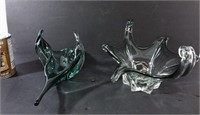 2 vases en verre soufflé - blown glass vases