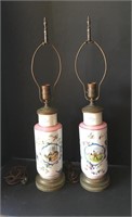 Vintage Ceramic and Brass Lamps
