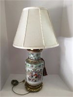 Large Hand Painted Oriental Lamp