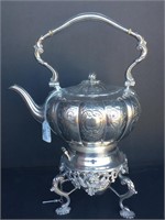 Silver Tea Pot on Warming Stand