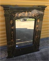Black Lacquer Hand Painted Mirror